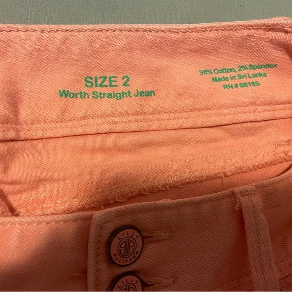 Lilly Pulitzer Worth Straight Pink Jeans Size 2 - Picture 6 of 7